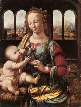  Clavel Pintura - La Virgen del Clavel Leonardo da Vinci